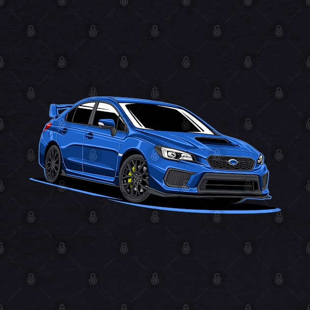 Subie Impreza STi (Blue) by afrcreativeart